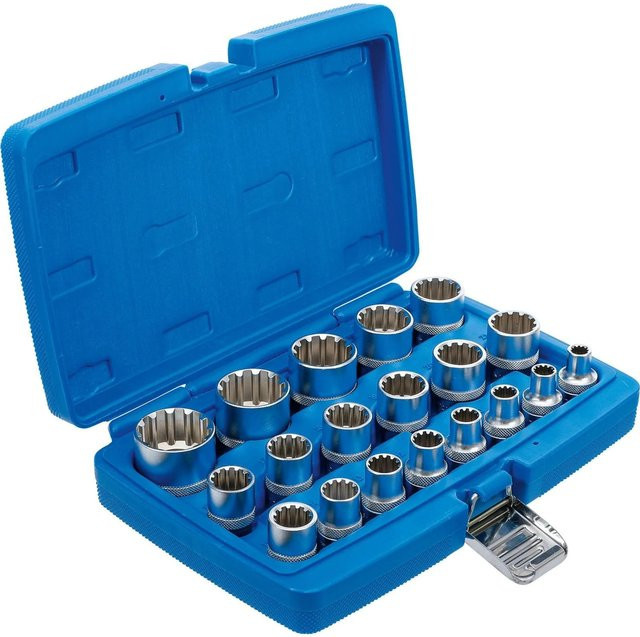 BGS Steckschlüssel-Einsatz-Satz Gear Lock mit 1/2 Zoll Innenvierkant Antrieb, 19-teilig, aus Chrom-Vanadium-Stahl - Bild 2