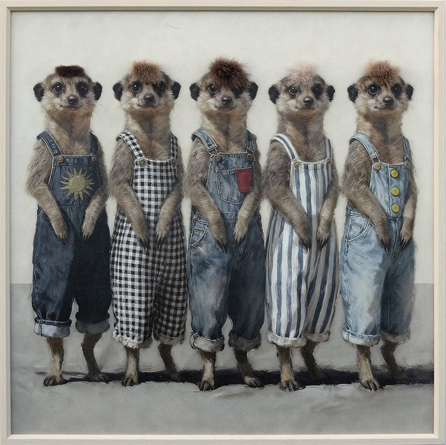 ArtUniverse Leinwandbild Meerkat Fashion Week in Grau, Beige und Multicolour, B/H: 80 x 80 cm - Bild 1