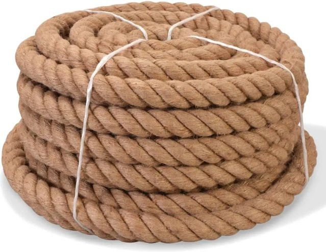 vidaXL Juteseil aus Naturfasern in Beige, Durchmesser: 3 cm, Länge: 50 m - Bild 1