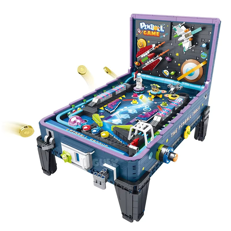 MOQIDODO 3D Retro Weltraum Flipper-Spieltisch, Baukasten, mit Lichtern und Musik, 2309 Teile - Bild 5