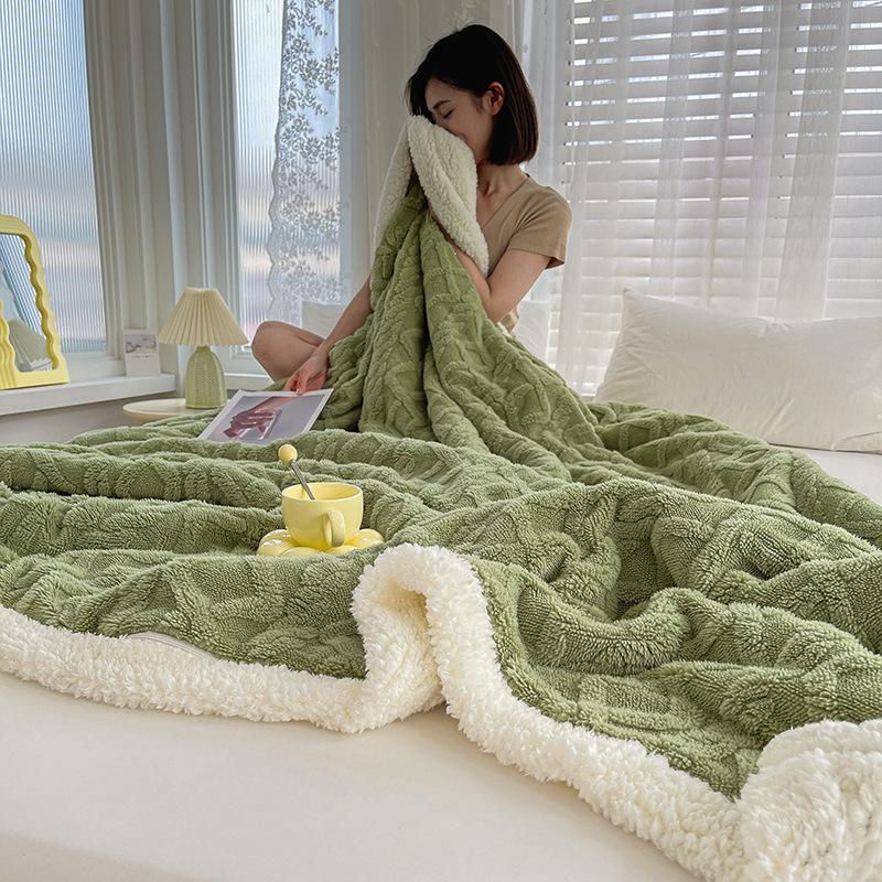 Keep Health Care Winterdecke aus doppelseitigem Flaumplüsch mit 3D-Jacquard, Gelb, B x T: 100 x 150 cm - Bild 3