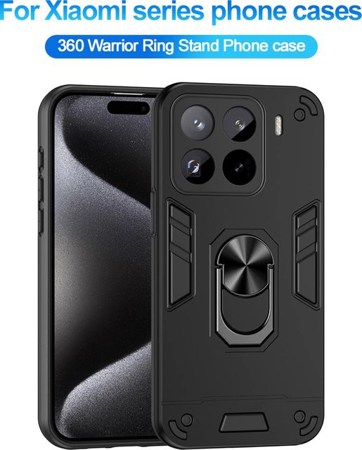 Stoßfeste Silikon-Schutzhülle mit Magnetständer und Linsenschutz für Xiaomi Redmi Note 14 13 12 Pro 11 10 sowie Redmi 14C 13C 12 10 in Schwarz oder Blau - Bild 1