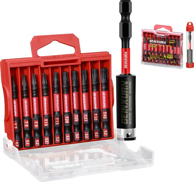 Geinxurn Magnetisches Schraubendreher-Bit-Set aus S2-Stahl mit Multi-Torx-Köpfen T7-T40 und Aufbewahrungsbox - Bild 1
