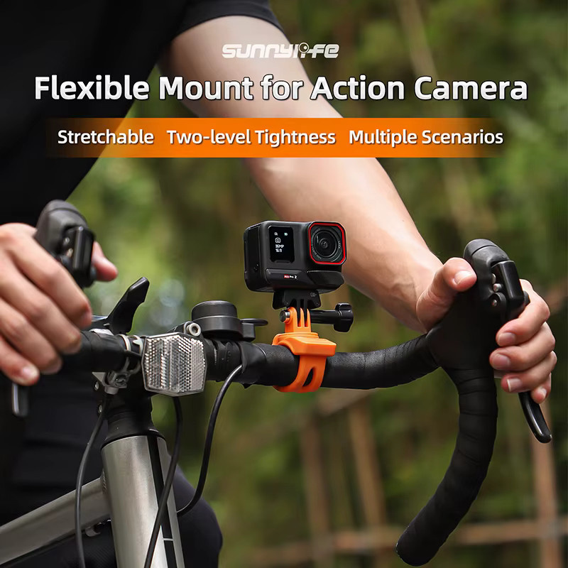 Universelle flexible Riemenhalterung in Orange für DJI Pocket 3, Action 5 Pro, Insta360 Ace Pro 2 und GoPro 13 Action-Kameras - Bild 3
