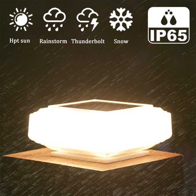 Solar Post Lichter mit klarem Lampenschirm und warmem Licht, wasserdichte Solar-Zaunleuchten für Garten und Terrasse, quadratische Solar-Laterne für den Außenbereich - Bild 1