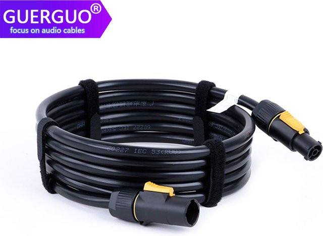 GuerGuo PowerCON True1 Verlängerungskabel Schwarz, robuster wasserdichter Stecker auf Stecker für LED-Bildschirme, DJ- und Bühnenbeleuchtung - Bild 1