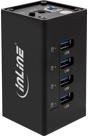 InLine USB 3.0 Hub mit 4 Ports aus Aluminium in Schwarz mit 2,5A Netzteil - Bild 1