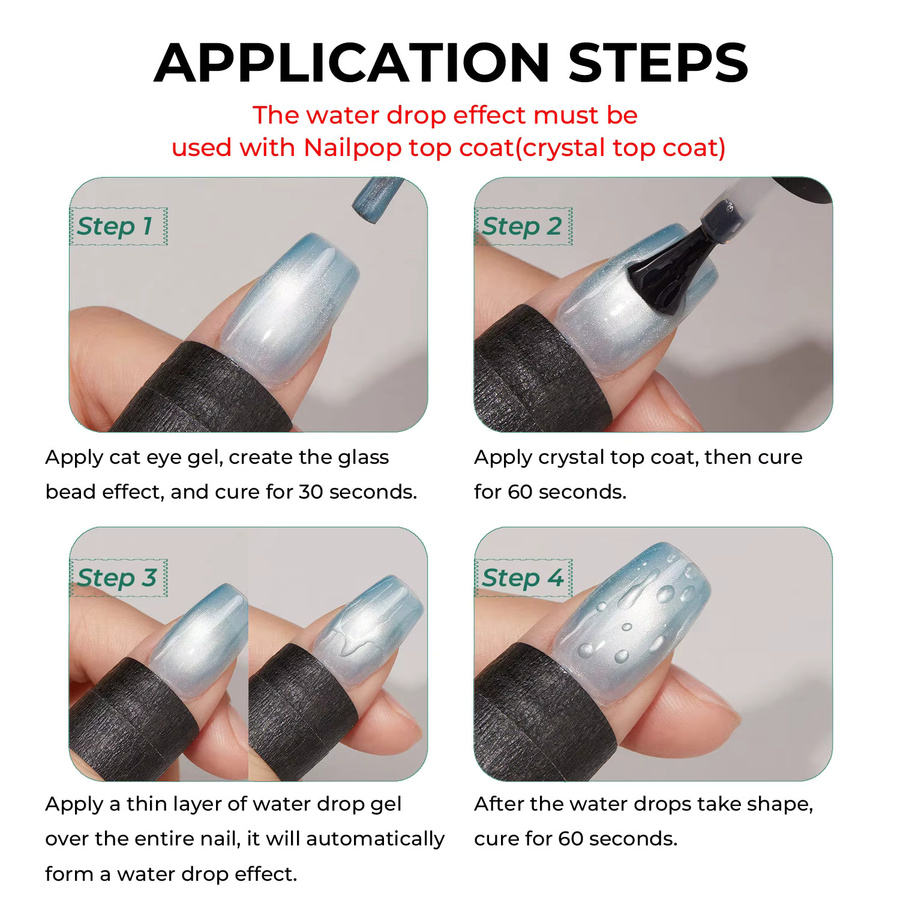 Nailpop Water Drop Top Coat, Glänzend, Gel, HEMA/TPO-frei - Bild 5