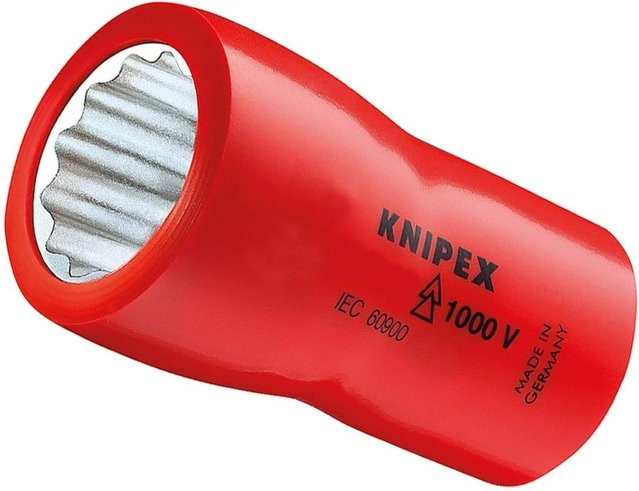 Knipex Steckschlüsseleinsatz für Sechskantschrauben 3/8 Zoll in Rot - Bild 1