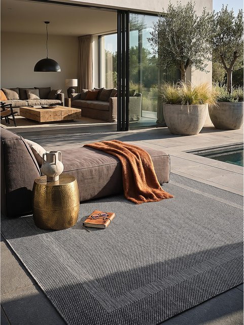 Flachgewebe-Teppich Kadima Design aus Polypropylen in Anthrazit, B/T: 240 x 340 cm - Bild 1