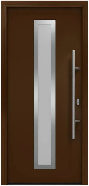 EcoStar Haustür Isopro IP 700S mit Glaseinsatz in Terrabraun, B: 110 cm, H: 210 cm, DIN Rechtsausführung - Bild 1