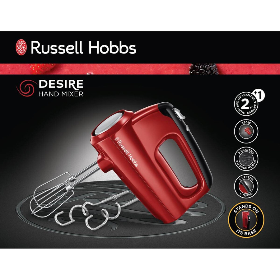 Russell Hobbs Handmixer 24670-56 in Rot und Schwarz aus Kunststoff, B/H/L: 8,5 x 15,9 x 19,6 cm - Bild 3