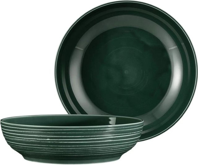Seltmann Weiden Terra Salatbowl aus Keramik, 2er Set, Grün, Durchmesser: 25,5 cm - Bild 1