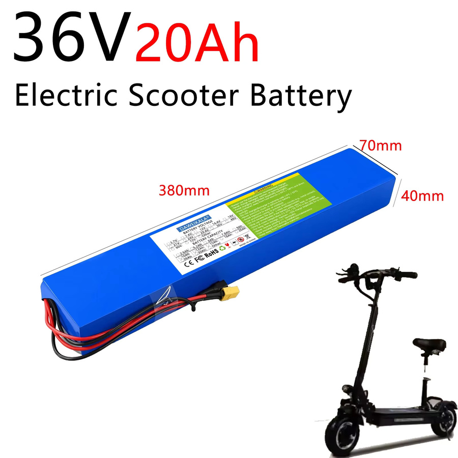 DAWEIKALA Lithium-Ionen-Akku 36V 20Ah für elektrische Roller, 10S4P 18650 Batterie Pack mit BMS, Blau - Bild 2