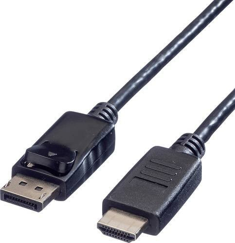 Value DisplayPort auf HDMI Adapterkabel Schwarz, Länge: 1,00 m, geschirmt - Bild 1