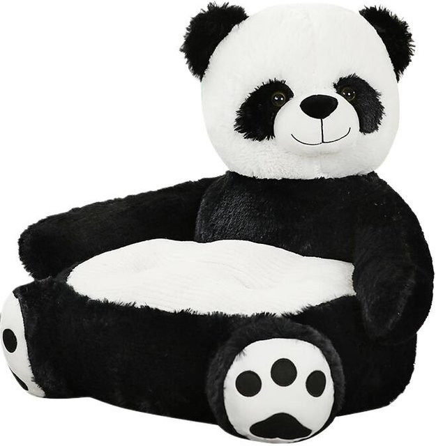 DSD1 Plüsch Sitzkissen in Schwarz als weiches Kinder Sofa Kissen für Baby und Erwachsene - Bild 1