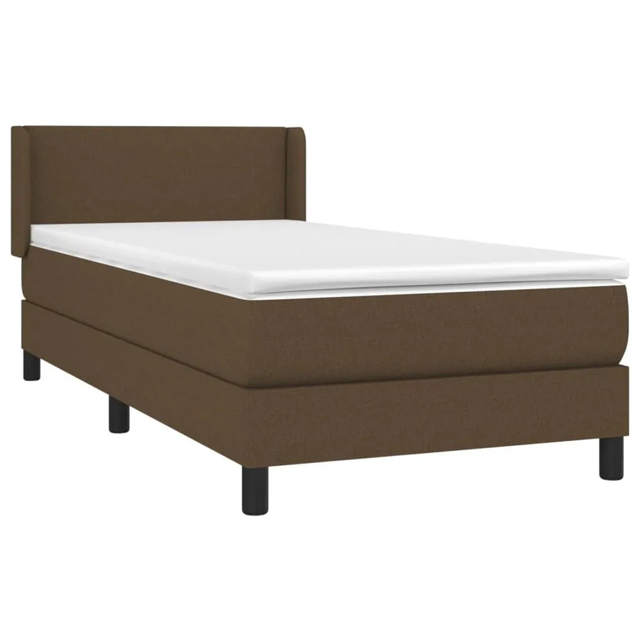 vidaXL Boxspringbett mit Matratze Dunkelbraun Hybrid mit Taschenfederkern B/T/H: 80 x 200 x 78 cm - Bild 2