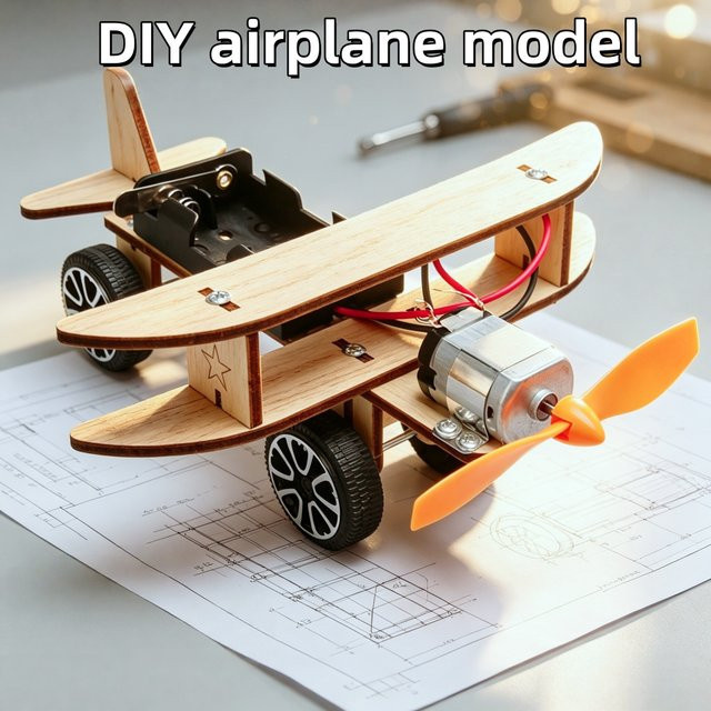 soulbao Elektrisches Segelflugzeug Holzmodell, Wissenschafts-Experimentier-Set - Bild 1