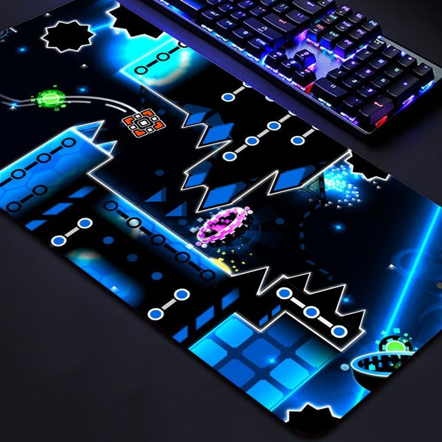 HYBXAXC Mauspad Geometrie Dash Gaming Schreibtisch Matte in Schwarz - Bild 1