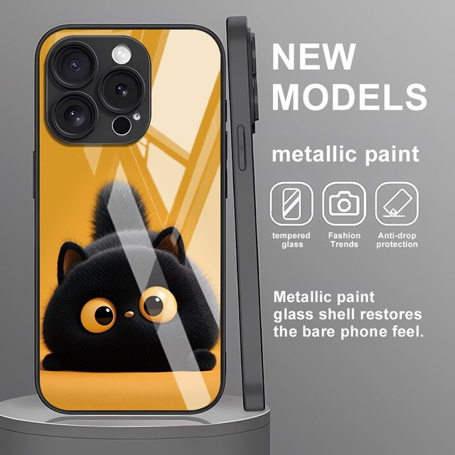AKABEILA Handyhülle aus gehärtetem Glas mit Katzen-Design für Samsung Galaxy A57 5G A56 A55 A54 A37 A36 A34 A33 A17 A16 A15 A14 A13 A12 A53 A52 - Bild 1