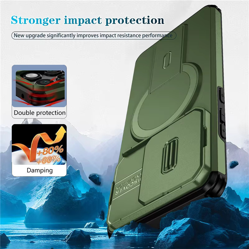 Armor Magnetic Wireless Charge Case für Motorola Moto G Play Stylus Power Edge 2024 2025 stoßfeste Halterungsabdeckung in Purple oder Green - Bild 2