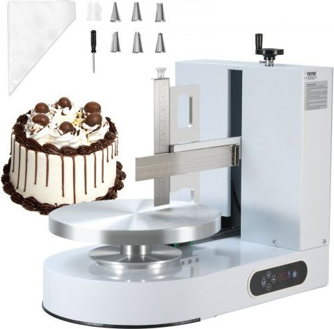 VEVOR elektrische Tortencremestreichmaschine zum Bestreichen und Dekorieren von Kuchen, Weiß - Bild 1