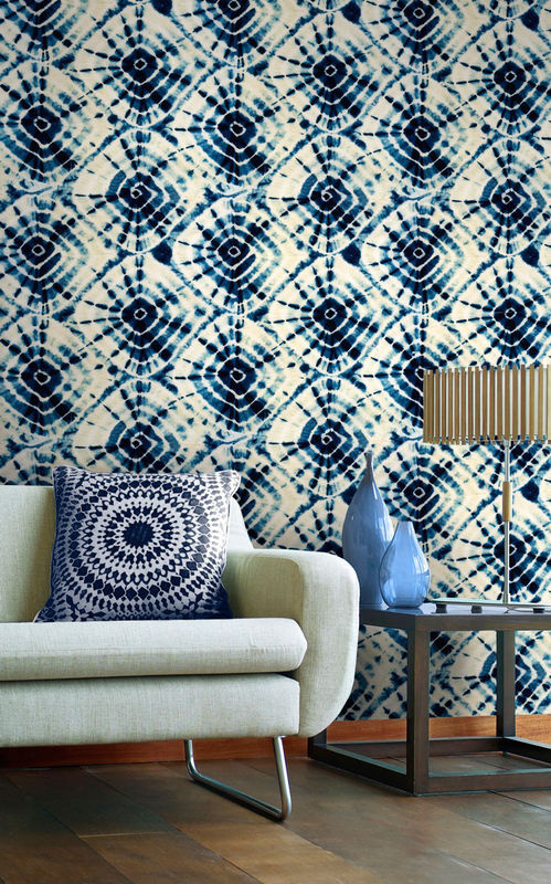 MINDTHEGAP Tapete Shibori Swirls WP20205 in Blau mit abstraktem Orient-Design aus Vlies - Bild 2