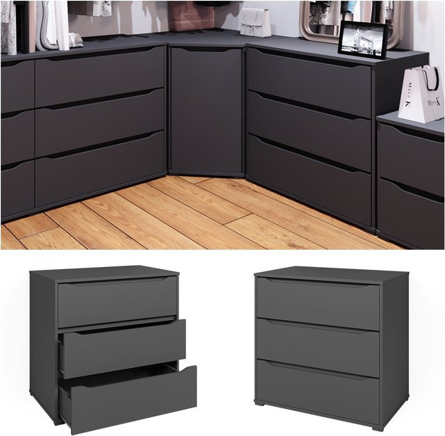 Vicco Sideboard Ruben Mehrzweckschrank in Anthrazit mit Schublade und Ablage, Breite: 80 cm - Bild 1