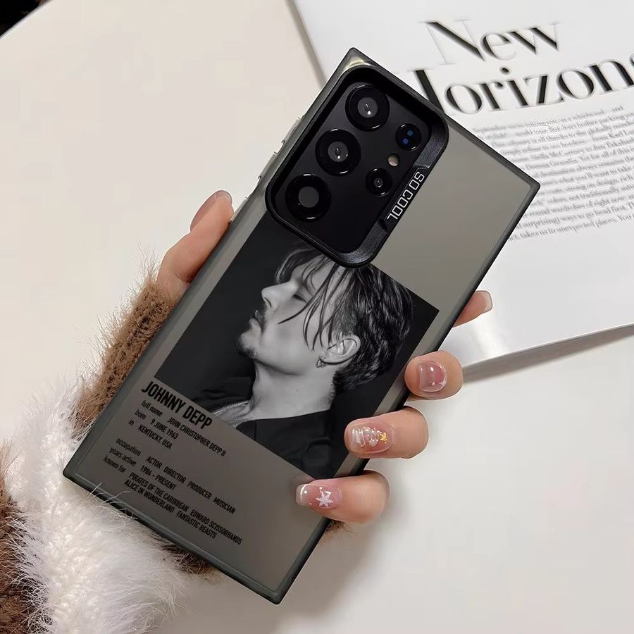 J-Johnny DeppS Silikon Handyhülle für Samsung Galaxy S25 Edge S24 S23 S22 S21 S20 Ultra in Silber - Bild 2