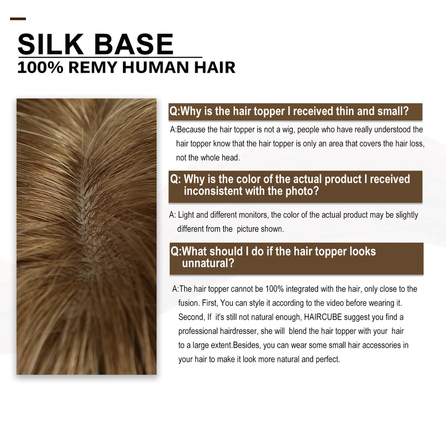 HAIRCUBE Echthaar-Topper mit Pony, Hellbraun, Damen - Bild 6