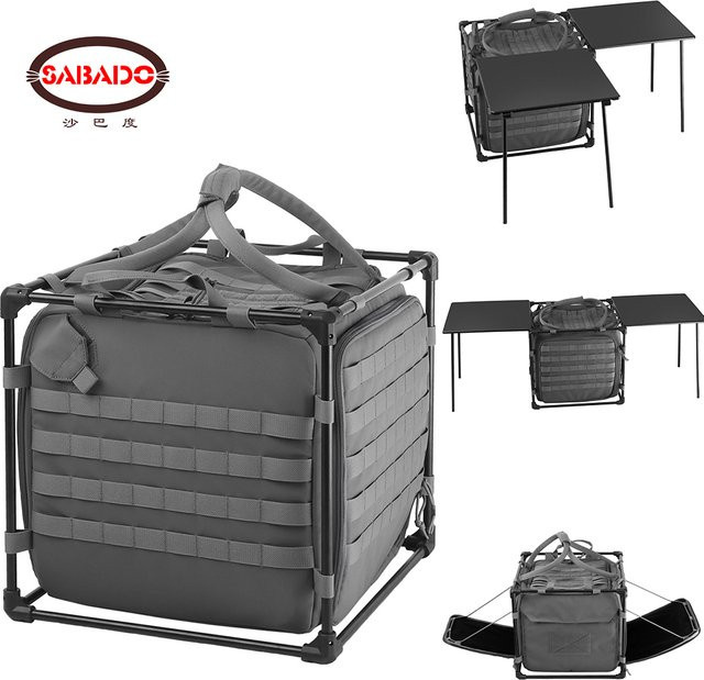 SABADO Taktischer faltbarer Camping-Schreibtisch aus Aluminiumlegierung in Schwarz - Bild 1