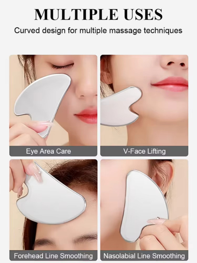 VIMYSHOW Gua Sha Gesichtsmassagegerät aus Edelstahl, Unisex - Bild 4