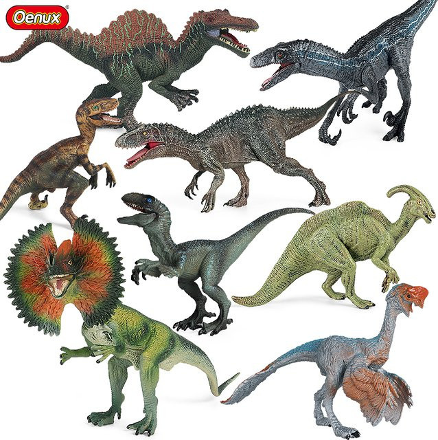 Oenux Jurassic Dinosaurier, Action Figuren, T-Rex Velociraptor Spinosaurus Dilophosaurus, Tier Modell - Bild 1