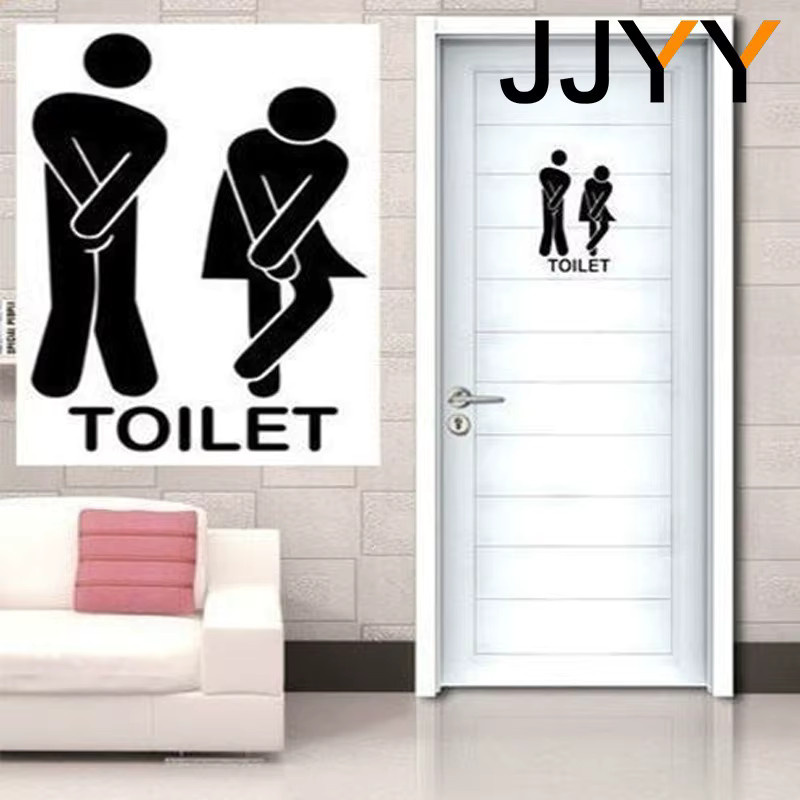 STONEGO Toiletten-Türsticker Mann Frau Wandaufkleber in Schwarz zur DIY Badezimmer-Dekoration - Bild 3