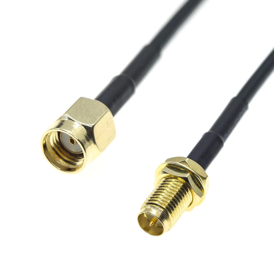 RFProMaker Koaxial-Verlängerungskabel mit RPSMA-Stecker auf SMA-Buchse, Schwarz, für WiFi-Netzwerkkarte und Router-Antenne (RG174) - Bild 2