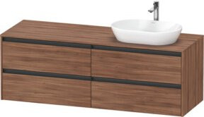 Duravit Waschtischunterschrank Ketho.2, wandhängend, Breite: 160 cm, Tiefe: 55 cm, Farbe: Natur/Braun/Weiß - Bild 1
