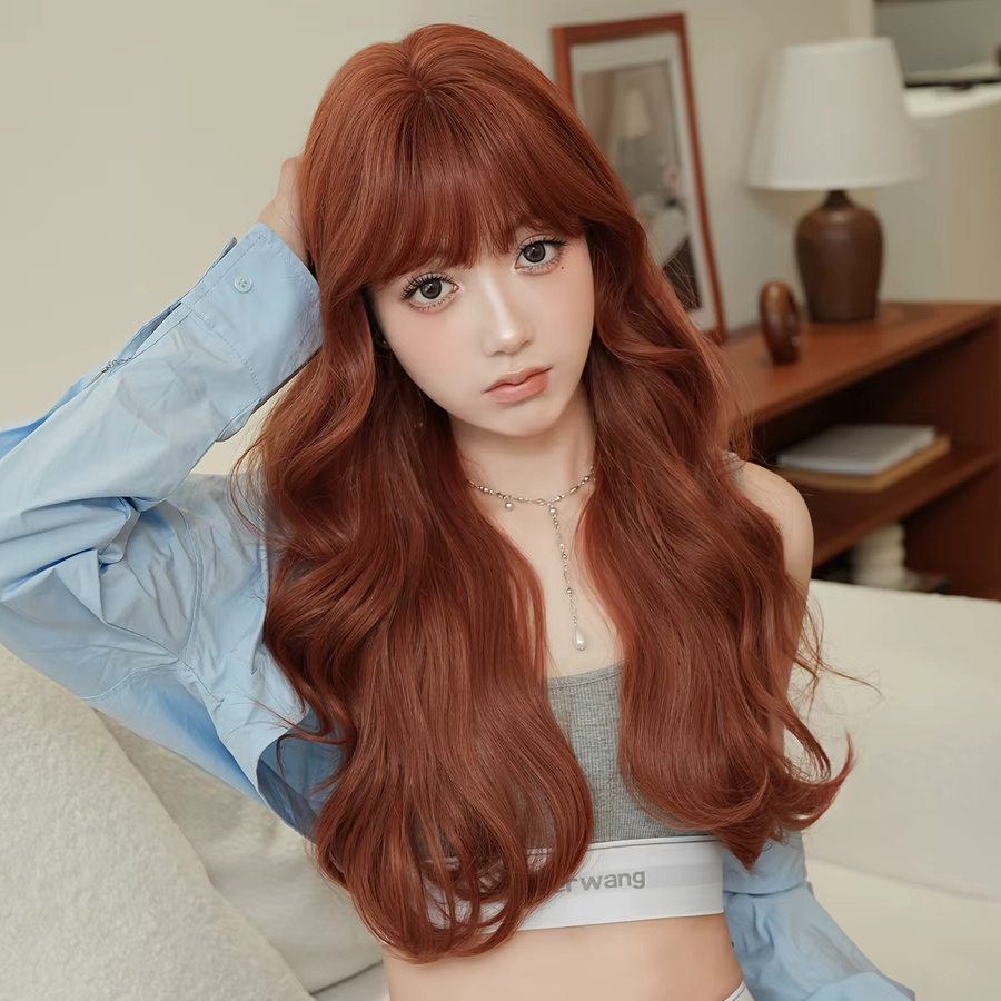 7JHH WIGS Perücke, Wasserwellen, Kupferbraun, Damen - Bild 2