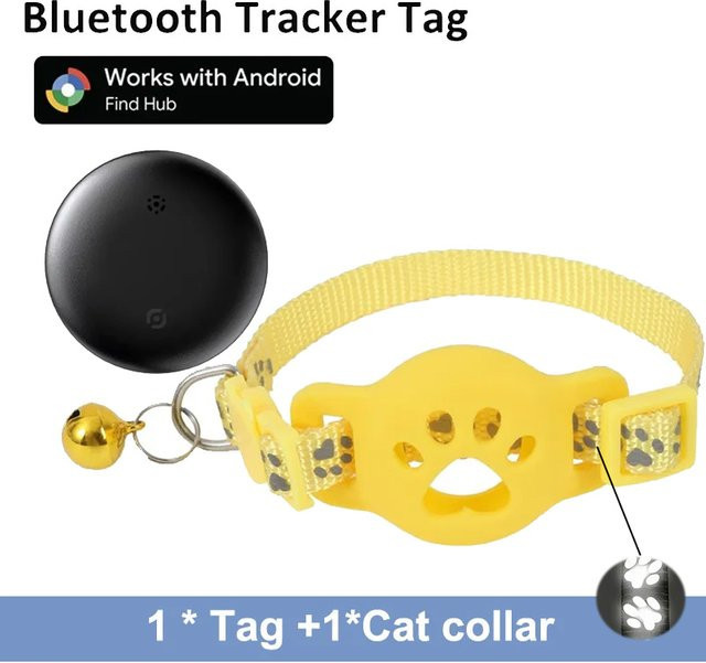 Leapii Katzen-Tracker Bluetooth-Ortungsgerät in Schwarz, kompatibel mit Google Find My für Android, Anti-Verlust-Gerät inklusive Katzenhalsband für Haustiere und Gepäck - Bild 1