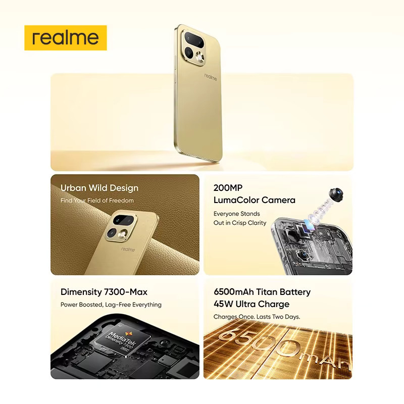realme 16 Pro 5G Smartphone mit 256GB Speicher, 6,78 Zoll 144Hz AMOLED Display, 200MP OIS Kamera, 6500mAh Akku und NFC in Grau - Bild 2
