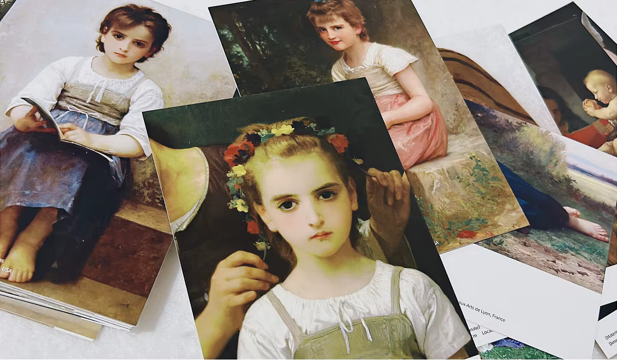 30 Postkarten mit William Adolphe Bouguereau Kunstwerken in Multicolor als Grußkarten und Briefpapier Set - Bild 3