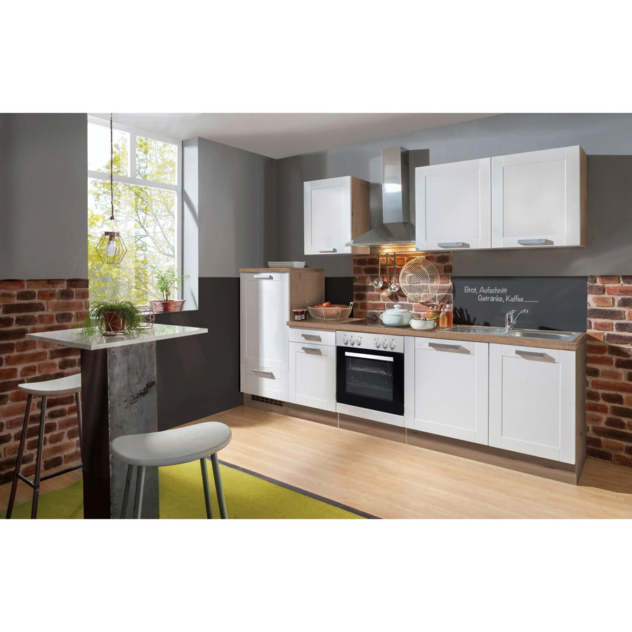 Menke Küchenzeile Artisan Premium Landhaus Weiß Artisan-Eiche Nachbildung Breite: 270 cm, Tiefe: 60 cm - Bild 2