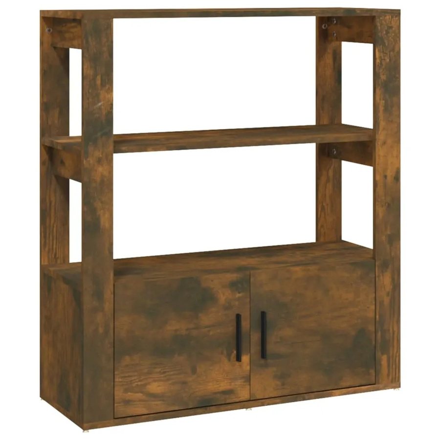 vidaXL Sideboard Räuchereiche in Braun aus Holzwerkstoff, B/T/H: 80 x 30 x 90 cm - Bild 2