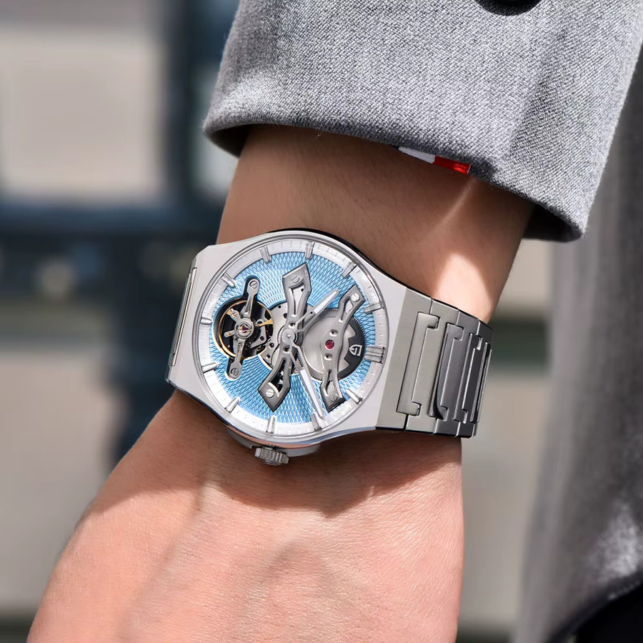 PAGANI DESIGN Armbanduhr Automatik, Edelstahl, Weiß, 42 mm, Herren - Bild 4
