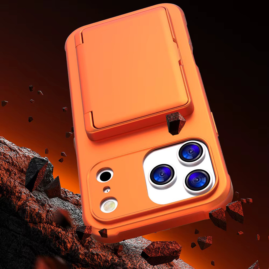 Apple Flip-Kartentasche mit Spiegel und Kartenfach für iPhone 17, 16 Pro Max, 16 Pro, 16 Plus und 16 Air in Blau oder Orange - Bild 5