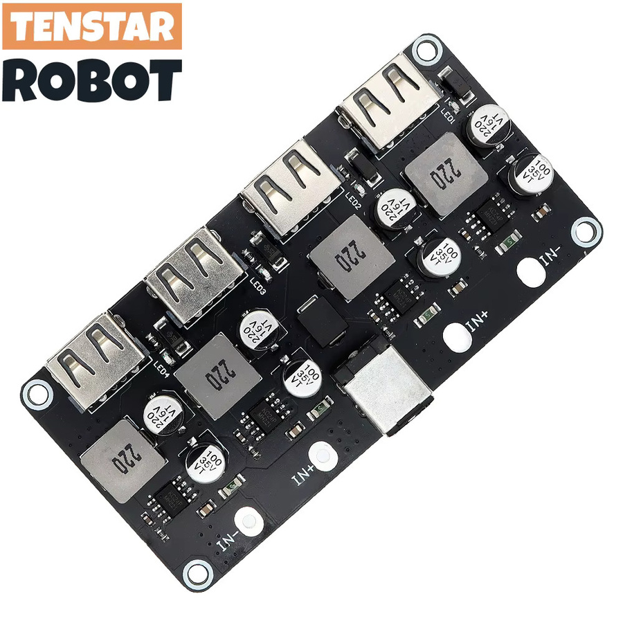 TENSTAR ROBOT KC24 USB DC-DC Buck Converter Step Down Modul für Schnellladung QC3.0 QC2.0, Schwarz - Bild 5