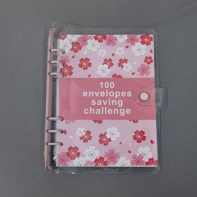 Yaohulkj Geldspar-Ordner Set mit 100 Umschlägen in Rosa, A5 Budget-Ordner mit Ringverschluss - Bild 1