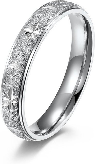 YIRAN Jewelry 5 Ring, Titanstahl, mattiert, Sterne Mond, grau, Unisex - Bild 1