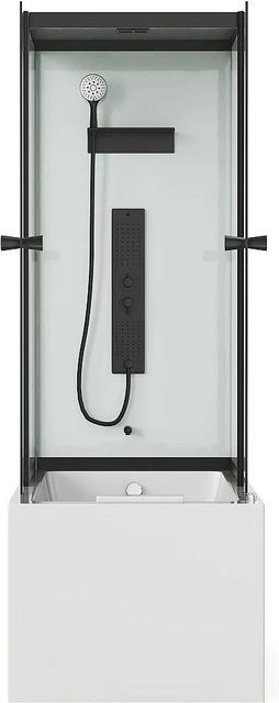 Duschbadewanne Daria von Vente-unique in Schwarz-Weiß, rechteckig, Breite: 150 cm, Höhe: 215 cm, Tiefe: 215 cm - Bild 1