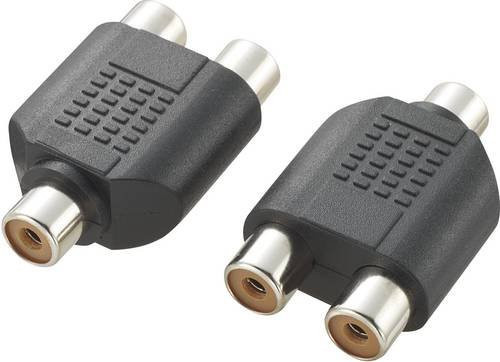 SpeaKa Professional SP-2873360 KR1248 Cinch Audio Y-Adapter 1x Cinch-Buchse auf 2x Cinch-Buchse in Schwarz - Bild 1