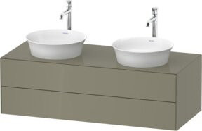 Duravit Waschtischunterschrank White Tulip in Steingrau Hochglanz mit 2 Schubladen, B/T: 130 x 55 cm - Bild 1